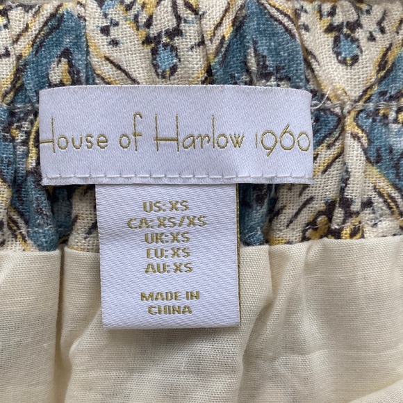 House of Harlow 1960 Floral Midi Skirt - Cream, Blue, Brown Size XS - Picture 6 of 16